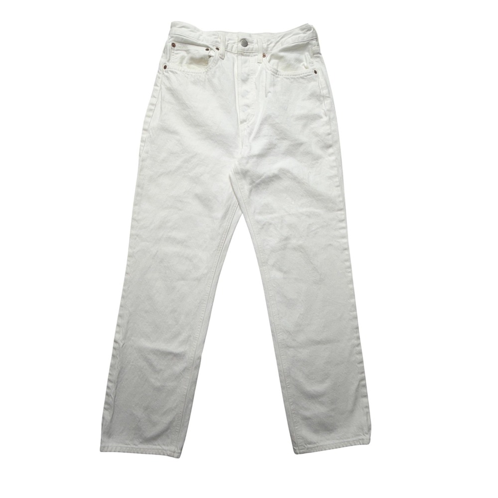 Denim Forum The Joni High Rise Loose‎ Jeans Womens 27 White Wide Leg Denim 29L